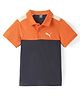 PUMA Cotton Knit Half Sleeves Cut & Sew Polo Neck T-Shirt - Orange