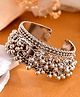 VALLEY OF JEWELLERY - Silver-Plated Ghungroo Studded Oxidized Cuff Bracelet -Silver