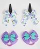 Ribbon candy Set Of 2 Floral & Bow Detailed Tic Tac Hair Clips & Rubber Bands - Light Pink & Purple