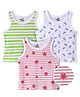 Doodle Poodle 100% Cotton Knit Sleeveless Striped & Star Print Pack of 3 - White
