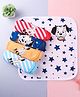 Babyhug Disney Cotton Interlock Kint Wash cloth with 101 Dalmatians Graphics L 30 x H 30 cm Pack Of 5 - Red White & Blue
