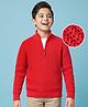 Pine Kids Knit Full Sleeves Pullover Solid Colour- Red