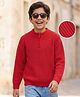 Pine Kids Knit Full Sleeves Pullover Solid Colour- Red