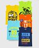KUCHIPOO Pack Of 5 Cotton Sleevelss  Bus & Bike Printed T Shirts - Multi Colour