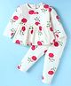 WOW Clothe Interlock Knit Full Sleeves Floral Printed Top & Leggings - Dark Pink