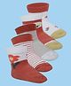 Baby Moo Pack Of 5 Floral Printed  Anti Skid Socks - Peach & White