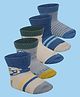 Baby Moo Pack Of 5 Car Printed Socks - Blue & Grey