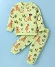 Wow Clothes Cotton Knit Full Sleeves Night Suit With Animals Print - Light Green