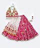 Halemons Pure Cotton Sleeveless Floral Embroidered Lehenga Choli - Pink