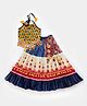 Halemons Pure Cotton Sleeveless  Morpankh Embroidered Lehenga Choli  - Blue