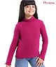 Honeyhap Premium Cotton Elastane Full Sleeves Solid Colour Top with Bio Finish - Anemone Maroon