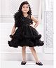 Ministitch Sleeveless Floral  Detailed & Shimmered Layered Dress - Black