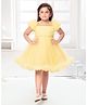 Ministitch Sleeveless Ruffle Detailed & Stone Embellished Pleated Yoke Dress  - Yellow
