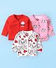 Babyhug Disney Interlock Knit Full Sleeve Jhablas with Marie Graphics & Polka Dot Print Pack of 3 - White Pink & Red
