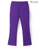 Honeyhap Premium Cotton Elastane Full Length Solid Ribbed Flared Leggings - Pansy Violet