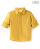 Babyhug Cotton Linen Woven Full Sleeves Regular Collar Solid Shirt - Golden