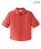 Babyhug Cotton Woven Full Sleeves Solid Color  Shirt - Coral