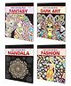 Fantasy, Dark Art, Mandala and Fashion - Adult Colouring Book : Creative Coloring Fun, Art Therapy Coloring Book, Mindful Coloring Art, Relaxing Art Coloring Book | Pack of 4 Adult colouring books