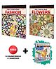 Fashion and Flowers - Adult Colouring Book with 12 Colour Pencils + 1 Sharpener : Coloring for Adults, Art Therapy Book, Relaxing Coloring Book, Adults colouring kit | Pack of 2 Adult colouring books- English