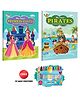 My First Princess Castle and Pirates Sticker and Colour Fun with 10 Wax Crayons : Colouring book for children, Educational Coloring and Sticker Book, Kids Sticker fun | Combo of 2 Colouring Books