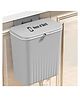 House of Quirk Hanging Kitchen Trash Can With Lid 9 Litre Double-Sided Open Lid Design Kitchen Trash Can Kitchen Cabinet Door Hanging Wall Storage Bucket-Grey
