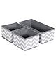 House of Quirk Standard Rectangular Storage Box Set of 3 Closet Dresser Drawer Organizer Cube Basket Bins Containers Divider with Drawers for Underwear Bras Socks -Grey Wave