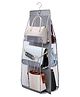 House of Quirk Hanging Handbag Organizer Dust Proof Storage Holder Bag Wardrobe Closet for Purse Clutch with 6 Pockets-Grey