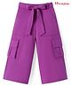 Honeyhap Premium 100% Cotton Knit Full Length Culotte Pants With Bio Finish - Willowherb Purple