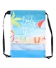 Echo Boomers Beach Print Drawstring Bag  Water-Resistant, Adjustable Straps, Spacious Main Compartment