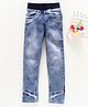Enfance Full Length Stars Printed Mild Washed Stretchable Jeans - Stone Blue