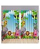 Filymore Curtains for Kids Room/play School Cartoon Multi Colors Cartoon Design Parde 7x4 Feet Long Set of 2, Door Curtain
