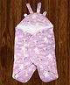 Mittenbooty Bear Quilted Wrapper or swaddle in holland velvet Unicorn print Purple