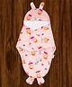 Mittenbooty Bunny Wrapper or swaddle in holland velvet Girl print Pink