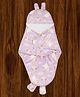 Mittenbooty Bunny Wrapper or swaddle in holland velvet Unicorn print Purple