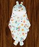Mittenbooty Bunny Wrapper or swaddle in holland velvet Unicorn print Green