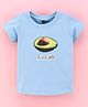Enfance Half Sleeves Avocado Printed Crop Top - Sky Blue
