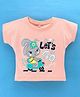 Enfance Half Sleeves Bunny Printed Top - Peach