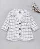 Enfance Full Sleeves Checked Winter Jacket  - White
