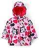 Babyhug Disney Woven Full Sleeves Padded Hooded Jacket with Minnie Mouse & Friends Graphics - Pink