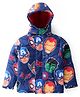 Pine Kids Marvel Woven Full Sleeves Padded Jacket with Detachable Hood & Avengers Graphics - Navy Blue