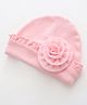SYGA Cotton Flower Beanie Cap - Pink