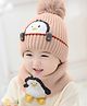 SYGA Winter Knitted Beanie Hat with Scarf Stretchable Woolen Cap with Neck & Ear Protection- Khaki