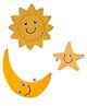 Goldenhub Toys Sun,Star Moon Combo Set of three  Height 30 cm