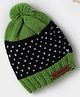 The Original Knit Handmade Self Design Cap - Green & Black