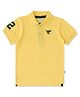 JusCubs Half Sleeves Brand Logo Embroidered Polo Tee - Yellow