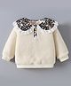Kookie Kids Full Sleeves Peter Pan Collared Solid Winter Top - Cream