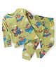 Babyhug Cotton Knit Full Sleeves Night Suit with Dino Print - Lime Green