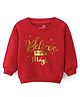 Doodle Poodle 100% Cotton Light Weight Looper Knit Sweatshirt with Metallic Print - Red