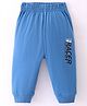 Doreme Single Jersey Knit Full Length Lounge Pants With Text Print - Blue