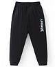 Doreme Single Jersey Knit Full Length Lounge Pants With Text Print - Black